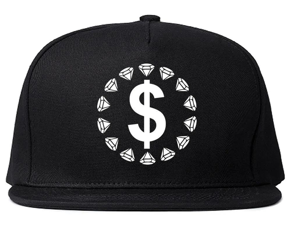 Diamonds Money Sign Logo Snapback Hat