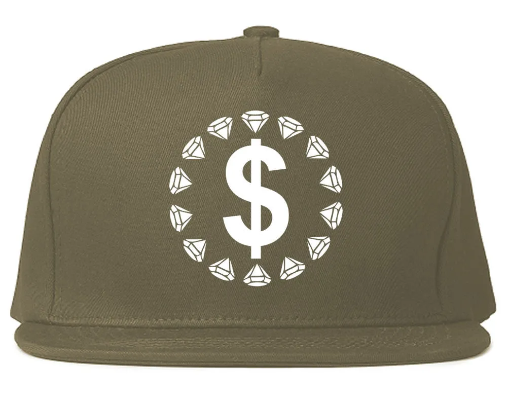 Diamonds Money Sign Logo Snapback Hat
