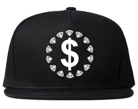 Diamonds Money Sign Logo Snapback Hat