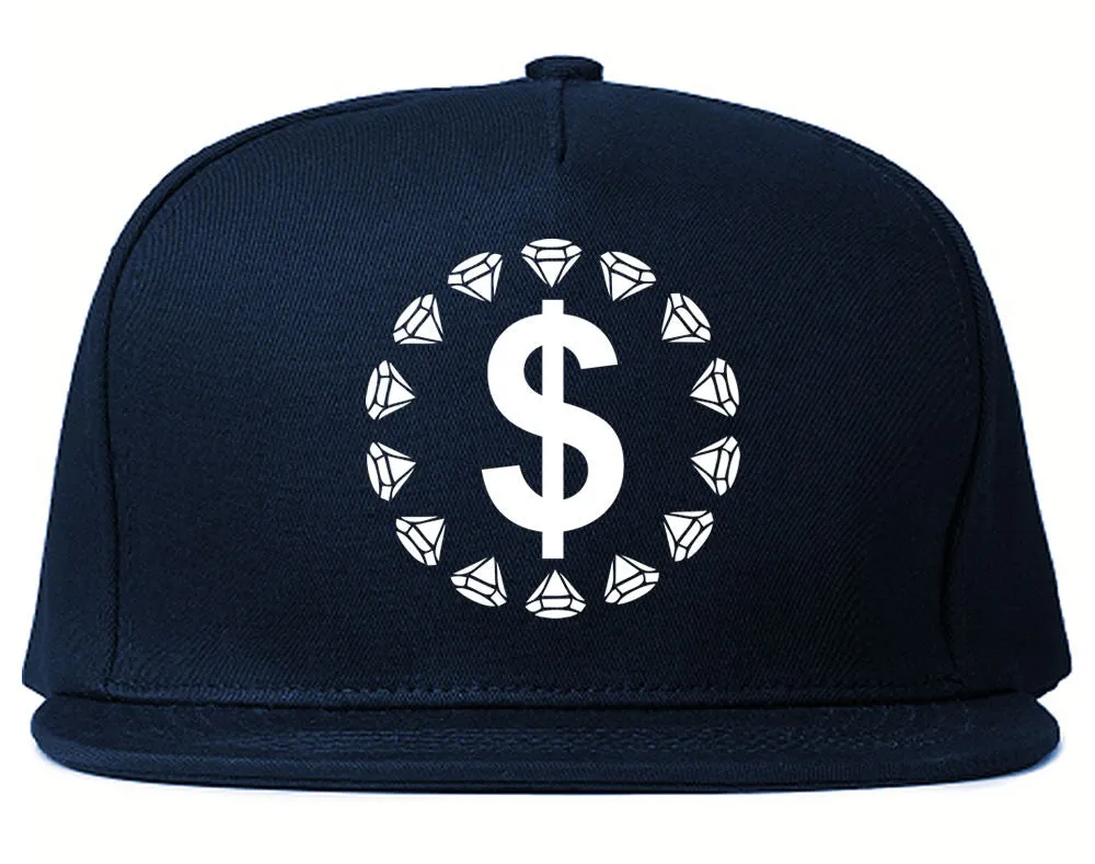 Diamonds Money Sign Logo Snapback Hat
