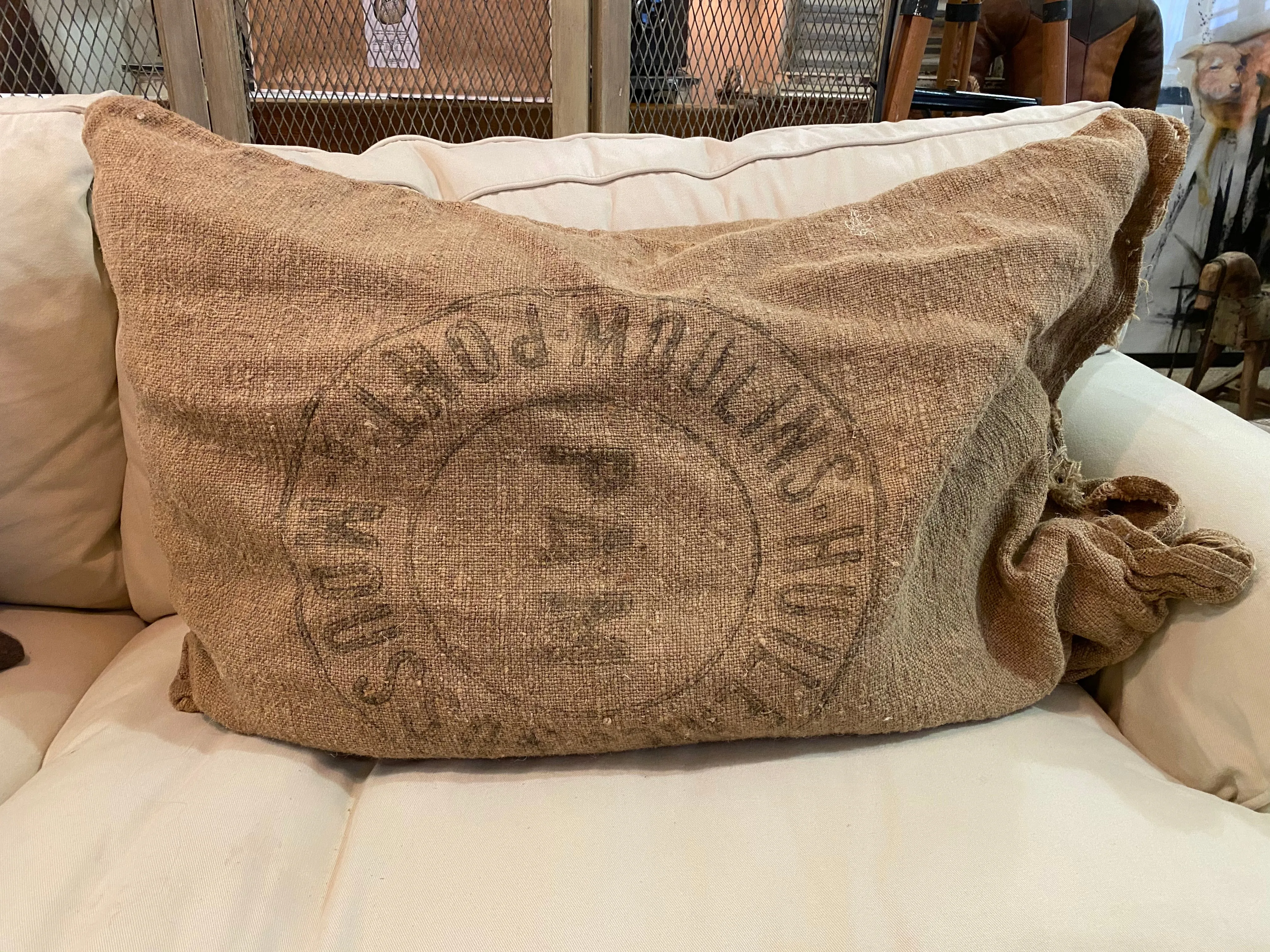 French Grain Sack or Duffel Body Pillow Case, Assorted Images