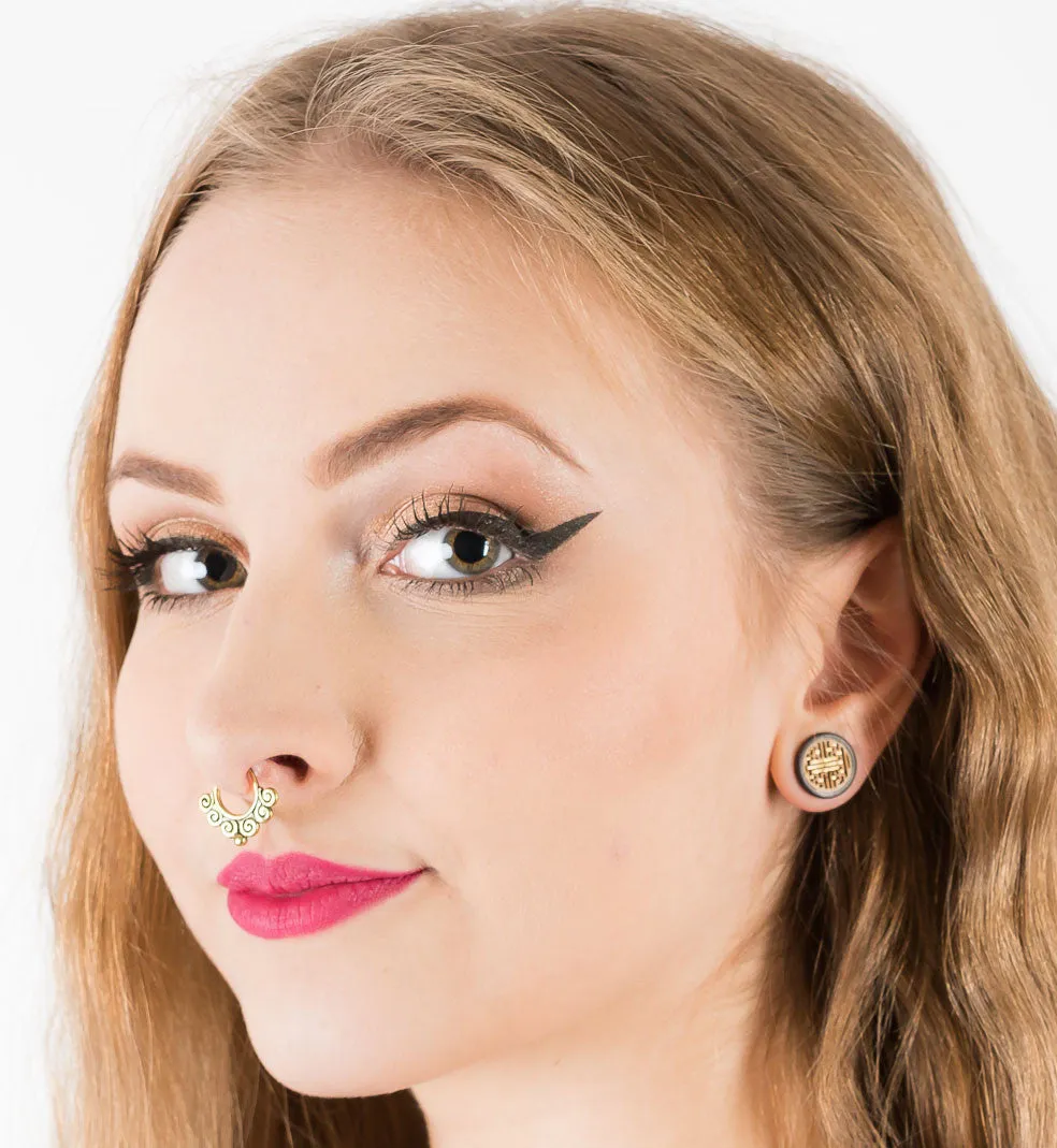 Geometric Maze Ear Tunnels - Wood