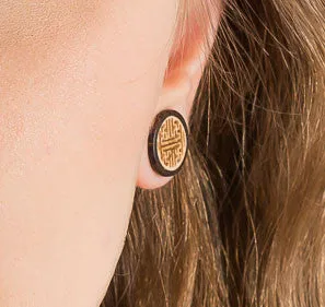 Geometric Maze Ear Tunnels - Wood