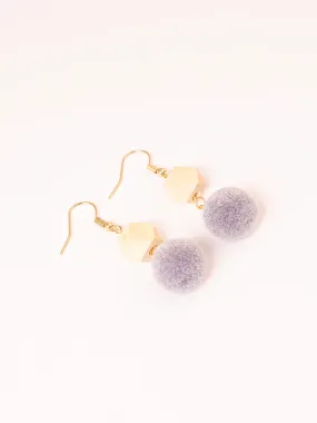 Geometric Pompom Earrings