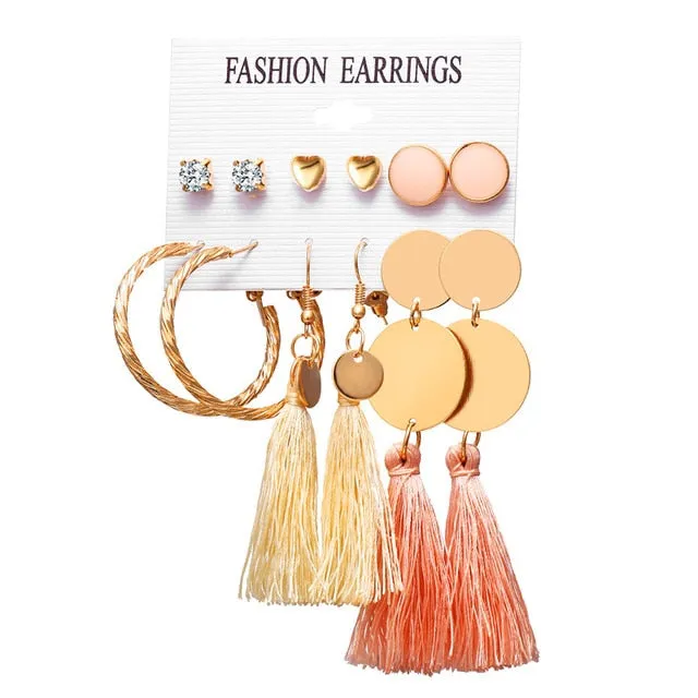 Geometric Tassel Dangle Earrings For Women
