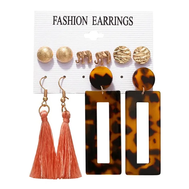 Geometric Tassel Dangle Earrings For Women