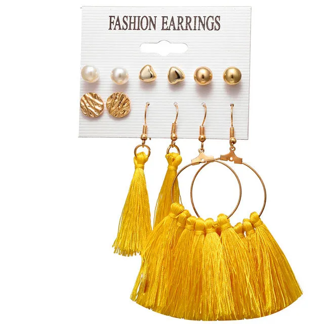 Geometric Tassel Dangle Earrings For Women