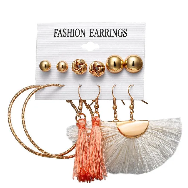 Geometric Tassel Dangle Earrings For Women