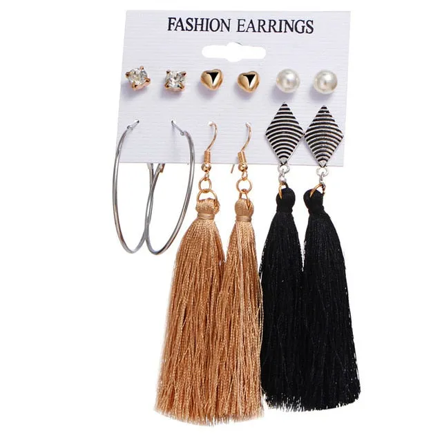 Geometric Tassel Dangle Earrings For Women