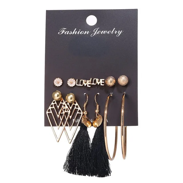 Geometric Tassel Dangle Earrings For Women