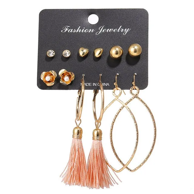 Geometric Tassel Dangle Earrings For Women