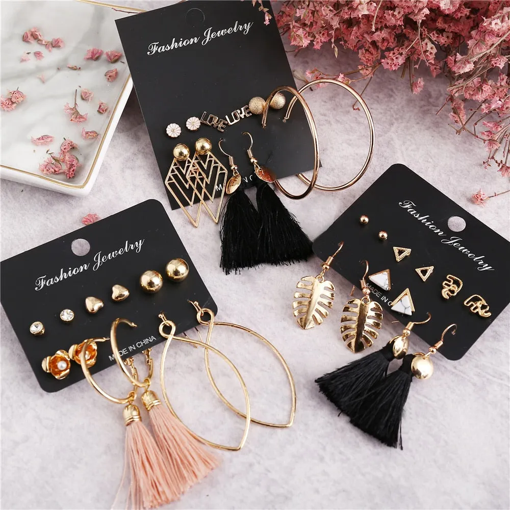 Geometric Tassel Dangle Earrings For Women