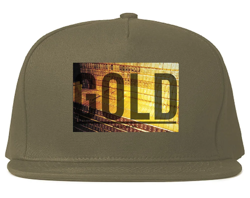 Gold Bricks Money Luxury Bank Cash Snapback Hat