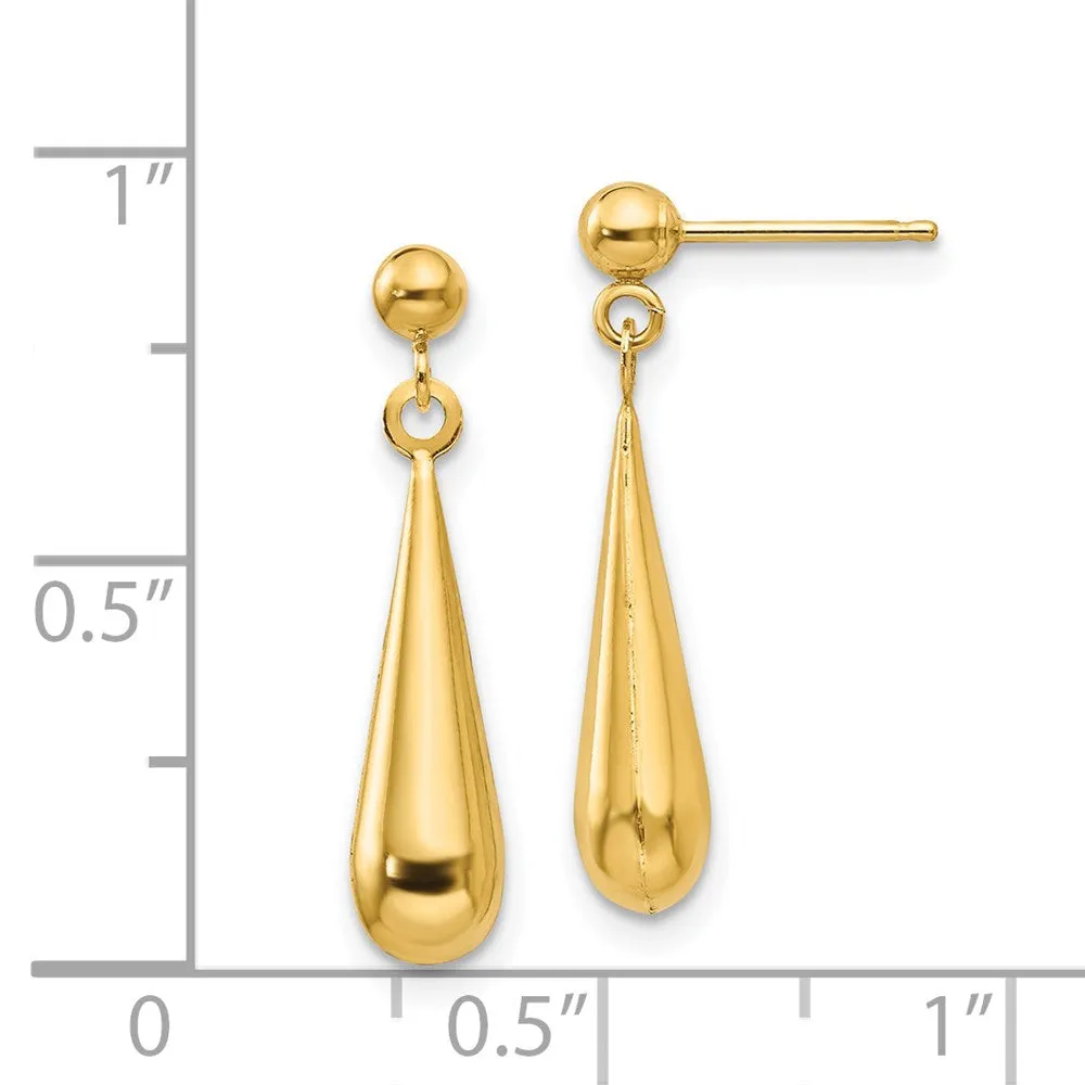 Gold Madi K Teardrop Dangle Post Earrings - Model SE712