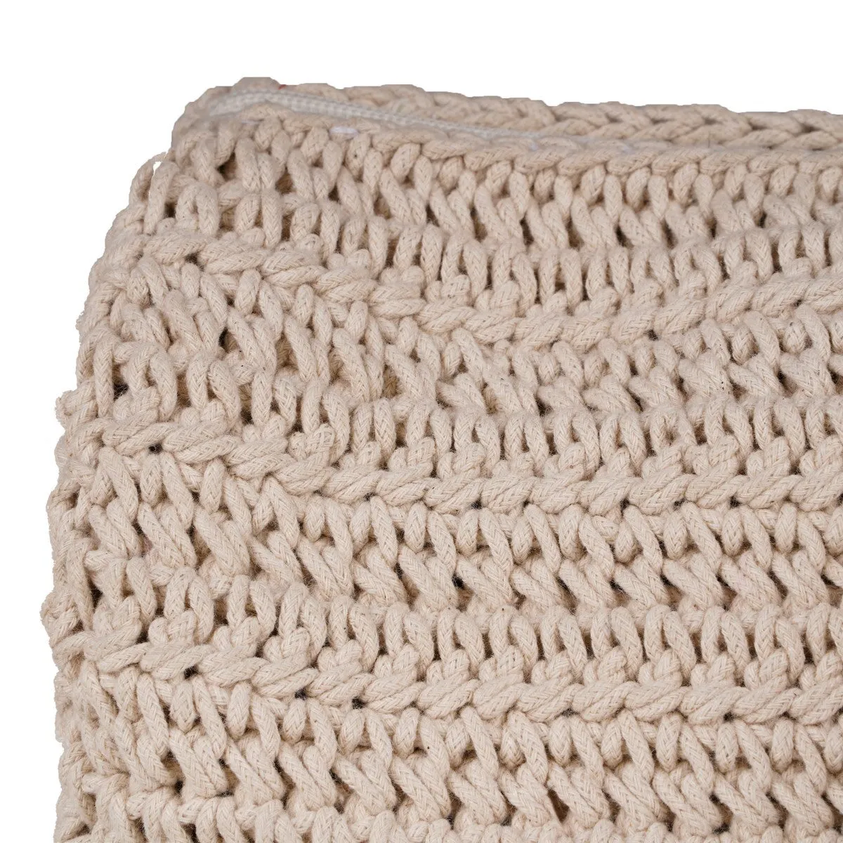 Hand-Crafted Duffel Pouch Bag | Crochet Work | Cotton Yarn | Off White