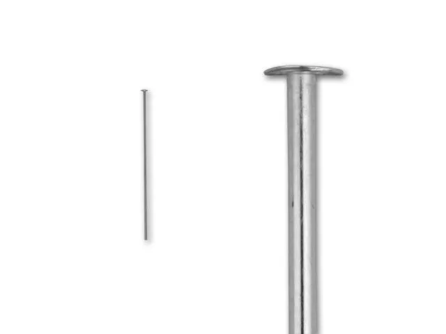 Head Pins, 1.5 Inches Long and 22 Gauge Thick, Sterling Silver (10 Pieces)