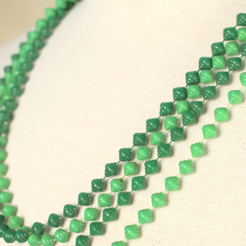 Long Green Bead Necklaces