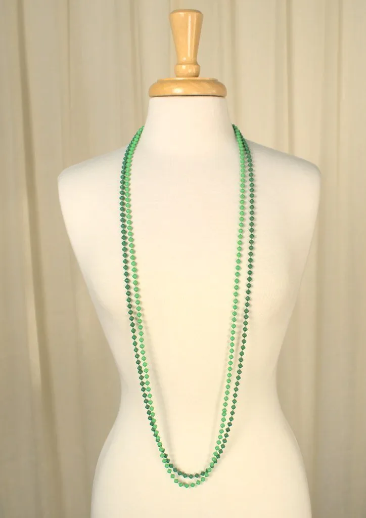 Long Green Bead Necklaces