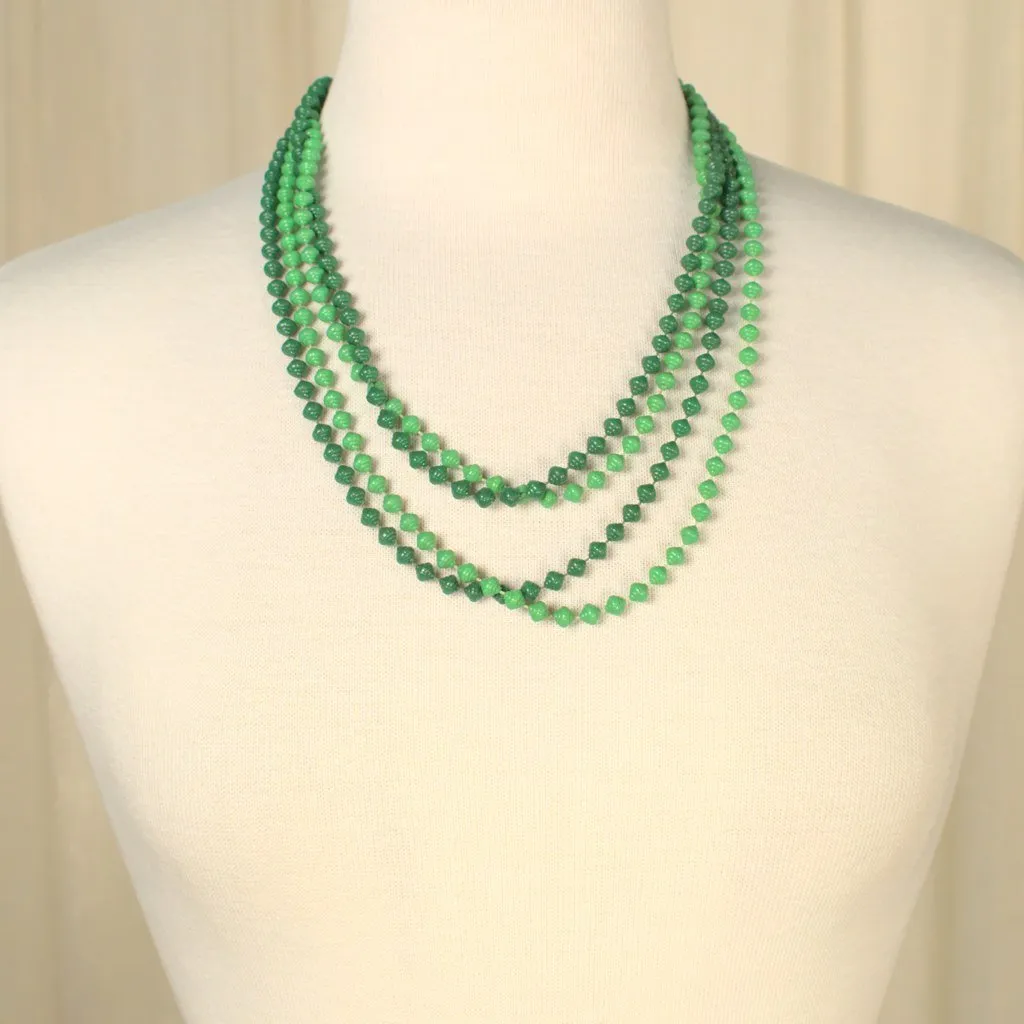 Long Green Bead Necklaces