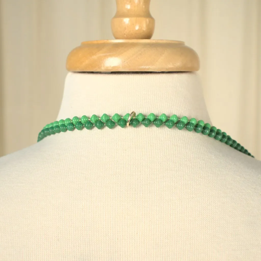 Long Green Bead Necklaces