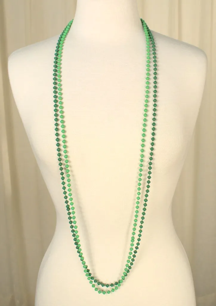 Long Green Bead Necklaces