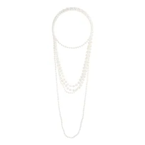 Long Trio Strand Pearl Necklace