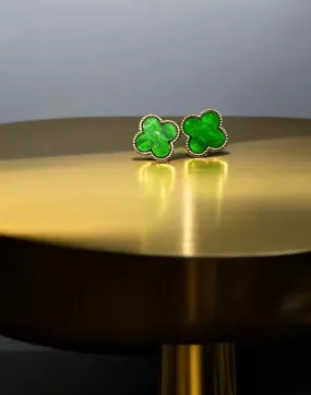 Lux - Golden clovers stud earrings