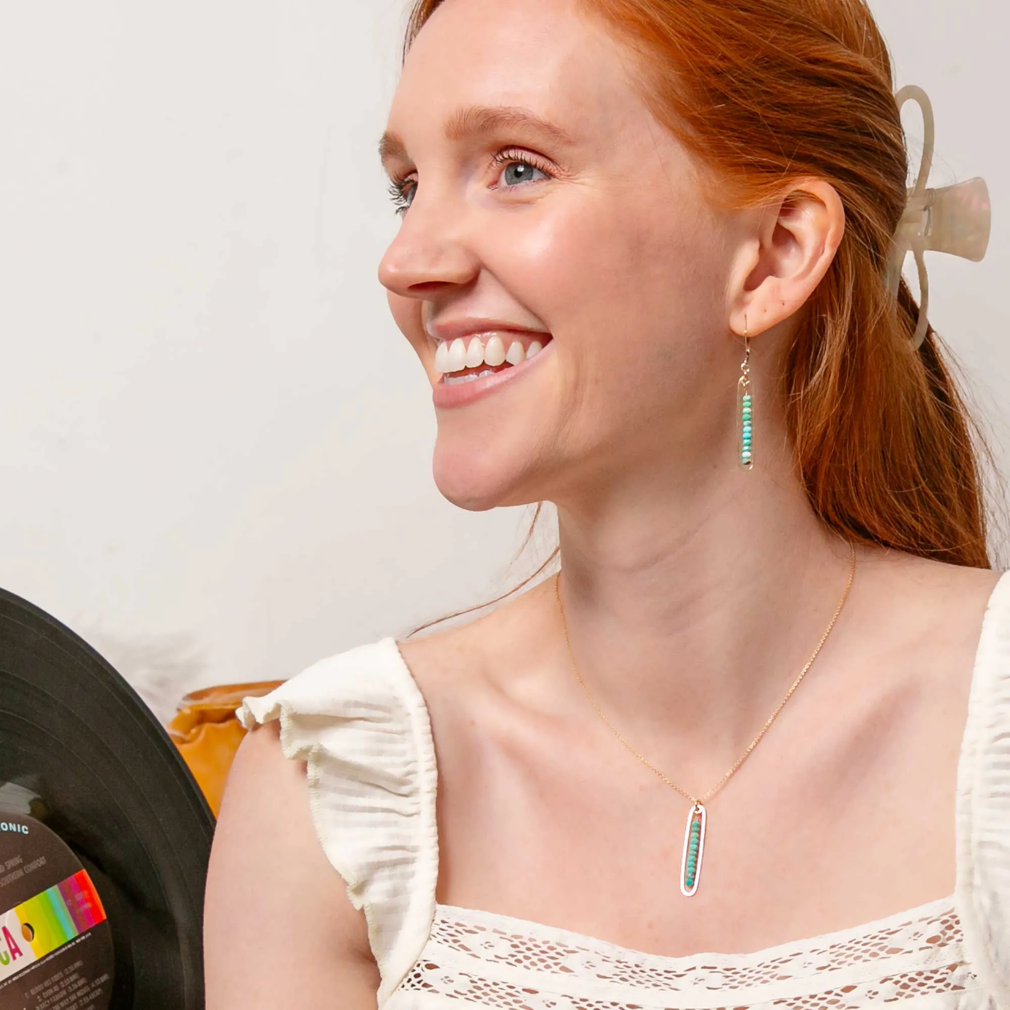 lyric earrings with turquoise