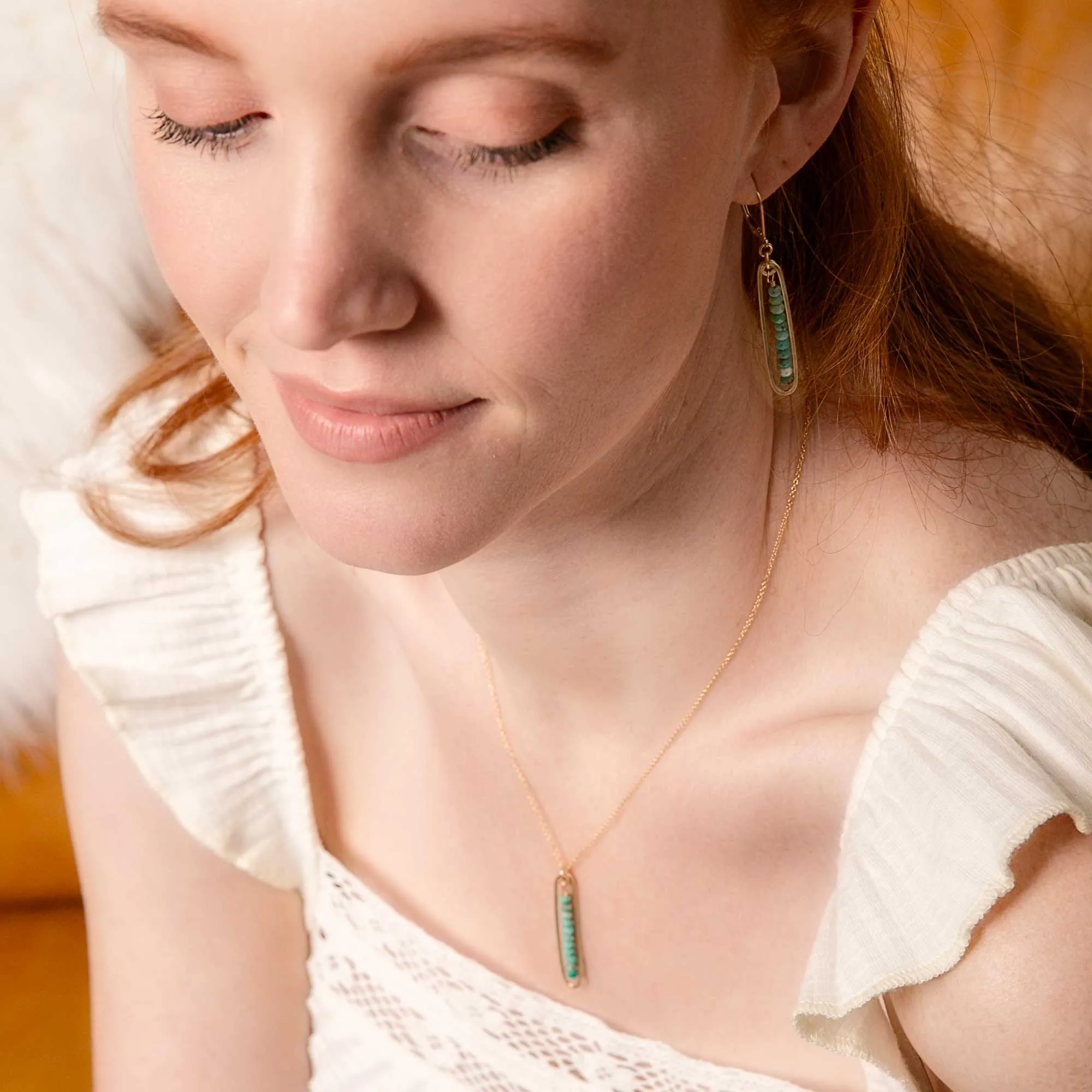lyric earrings with turquoise