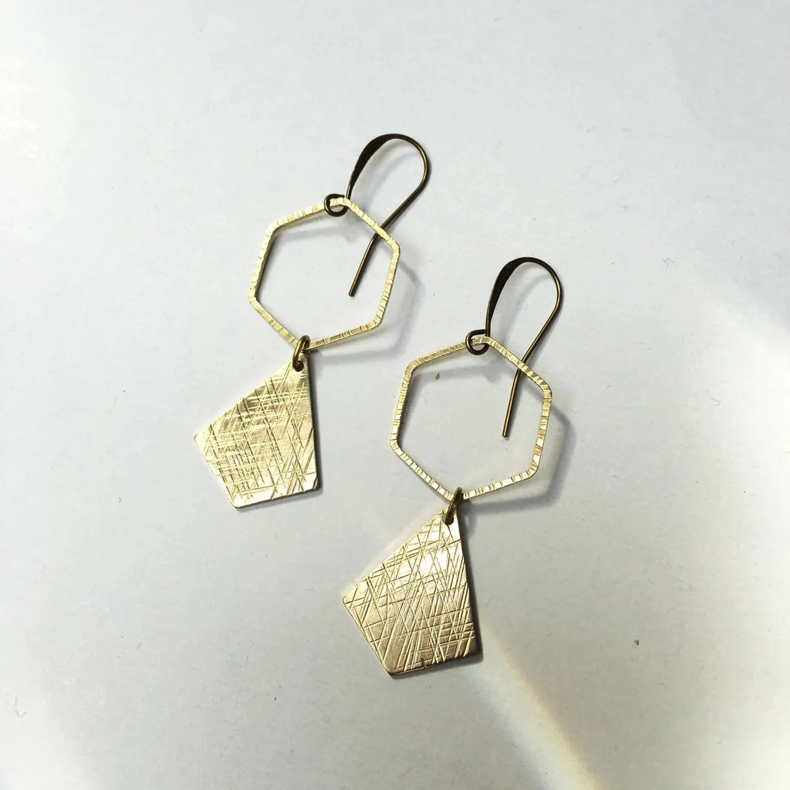 Mari Earrings // Brass Geometric Earrings