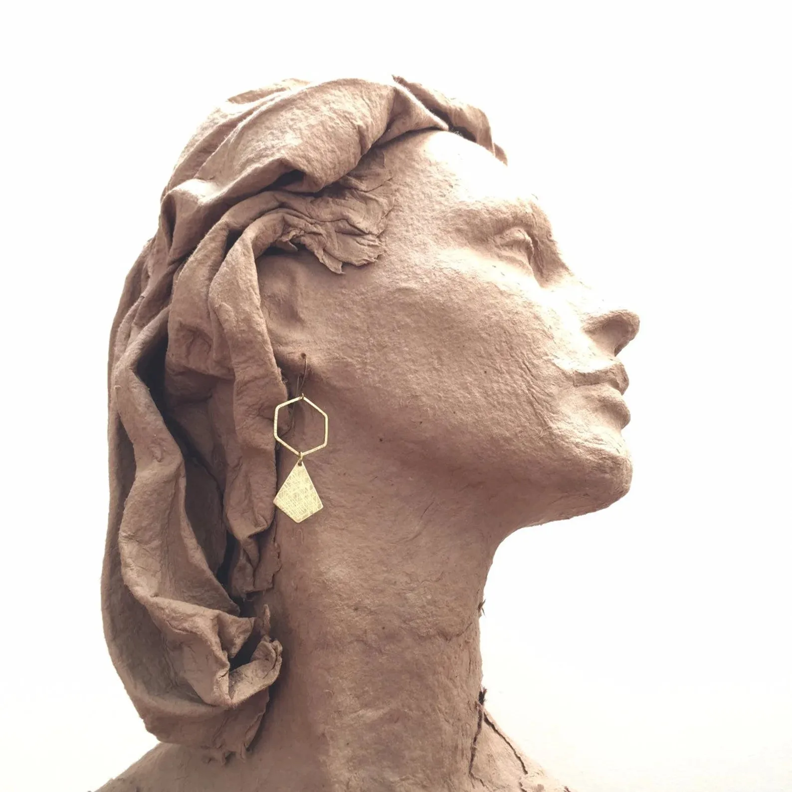 Mari Earrings // Brass Geometric Earrings