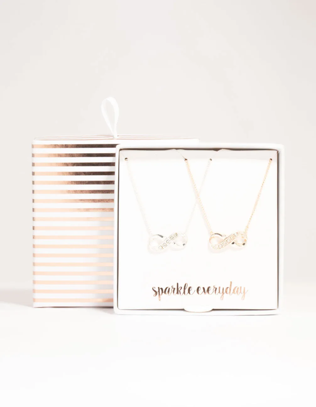Mixed Metals Diamante Infinity Necklaces 2-Pack