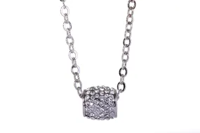 N7199 Multi-dimensional Rhodium Plated Barrel Pedant with Swarovski Crystal Elements