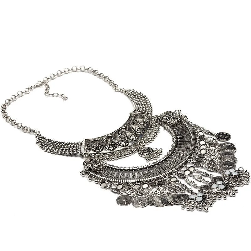 New Exaggerated Vintage Necklace Wholesale Fashion Crystal Choker Collares Maxi Statement Necklaces &Pendants Women Jewelry