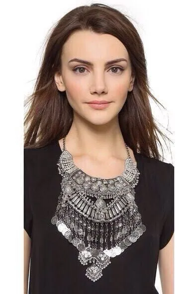 New Exaggerated Vintage Necklace Wholesale Fashion Crystal Choker Collares Maxi Statement Necklaces &Pendants Women Jewelry