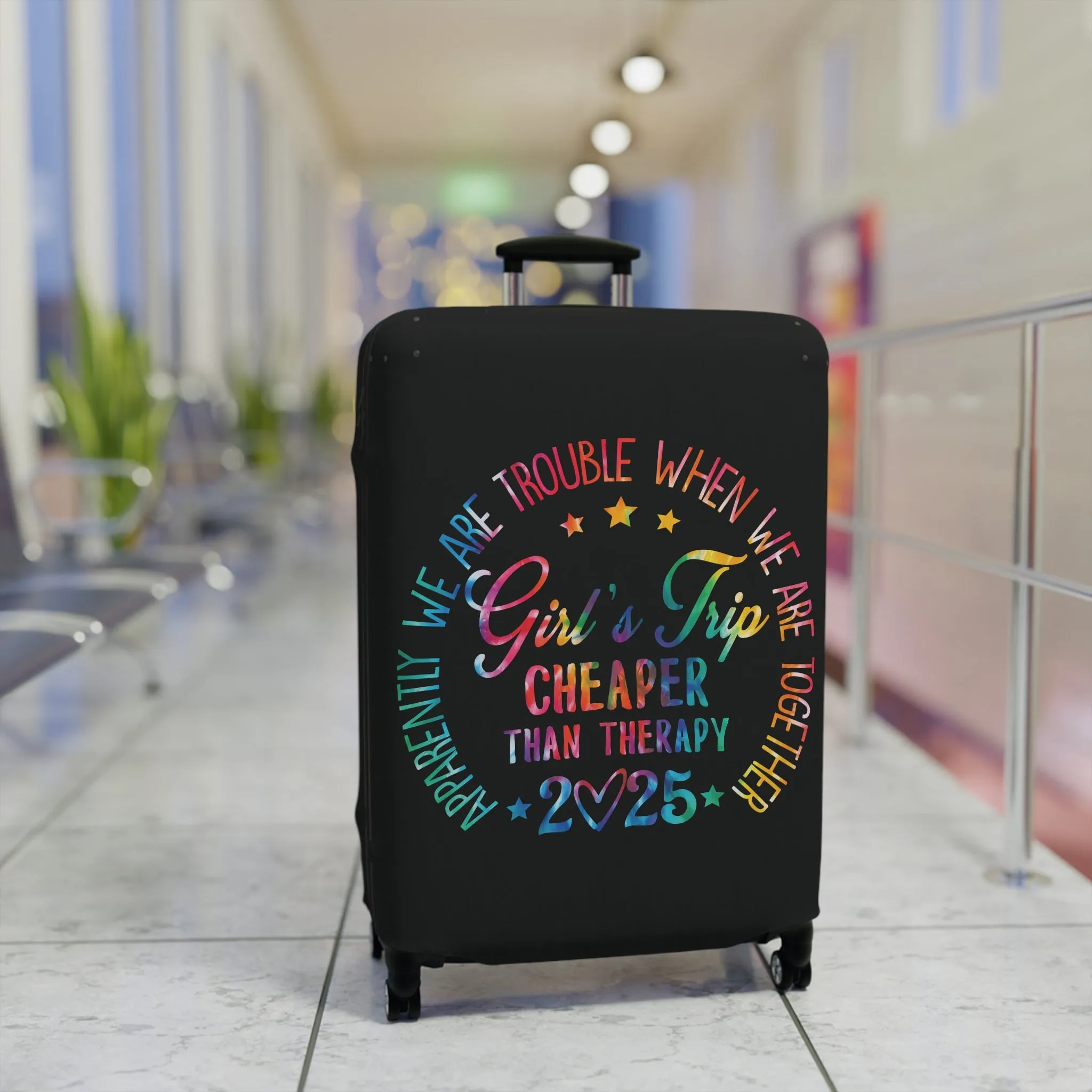 Next Stop: Fun! Girls Trip: Cheaper Than Therapy Luggage Cover