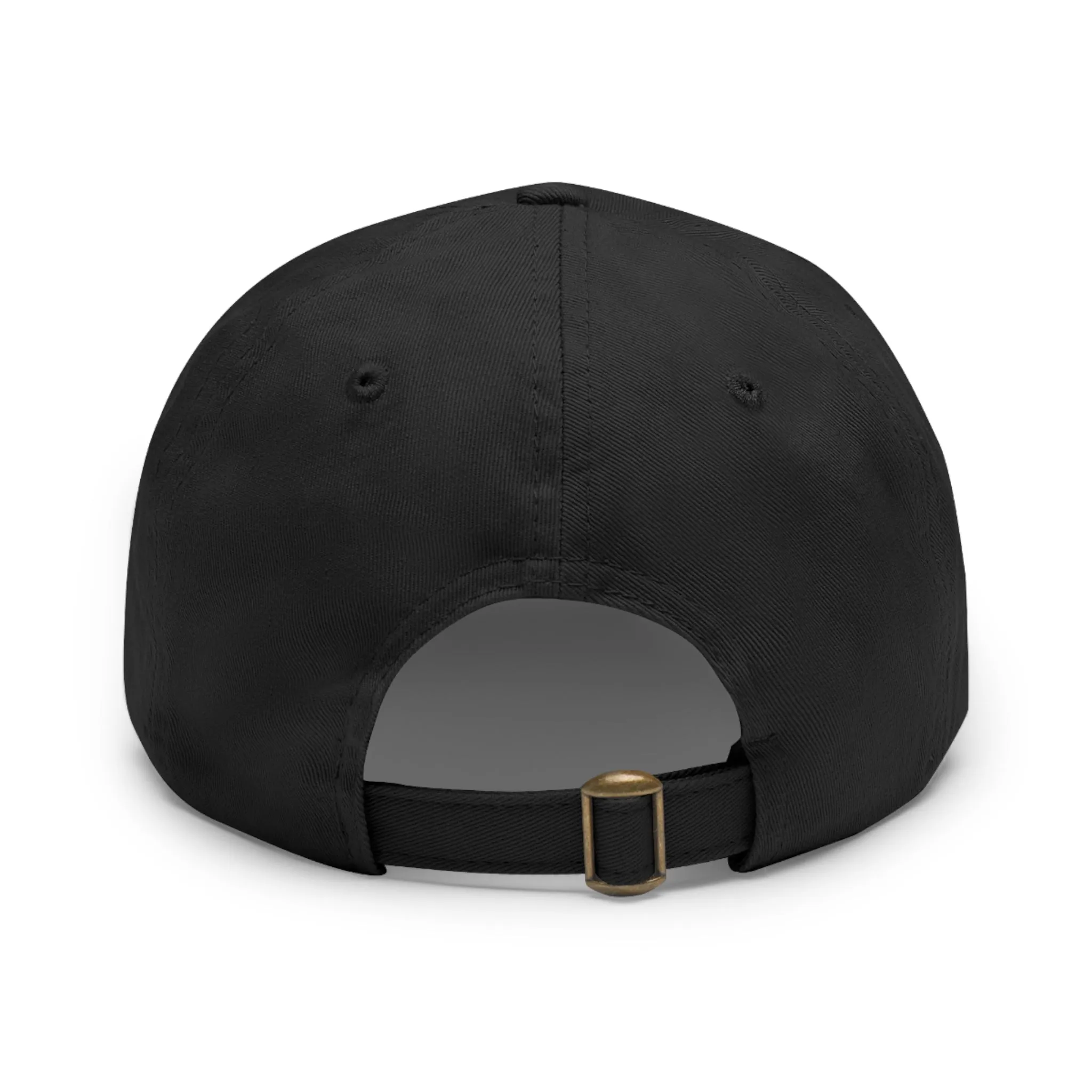 No AI Dad Hat with Leather Patch (Round)