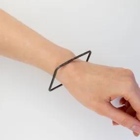 Oxidized Fine Sterling Silver Square Bangle
