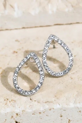 Pave Rhinestone Teardrop Stud