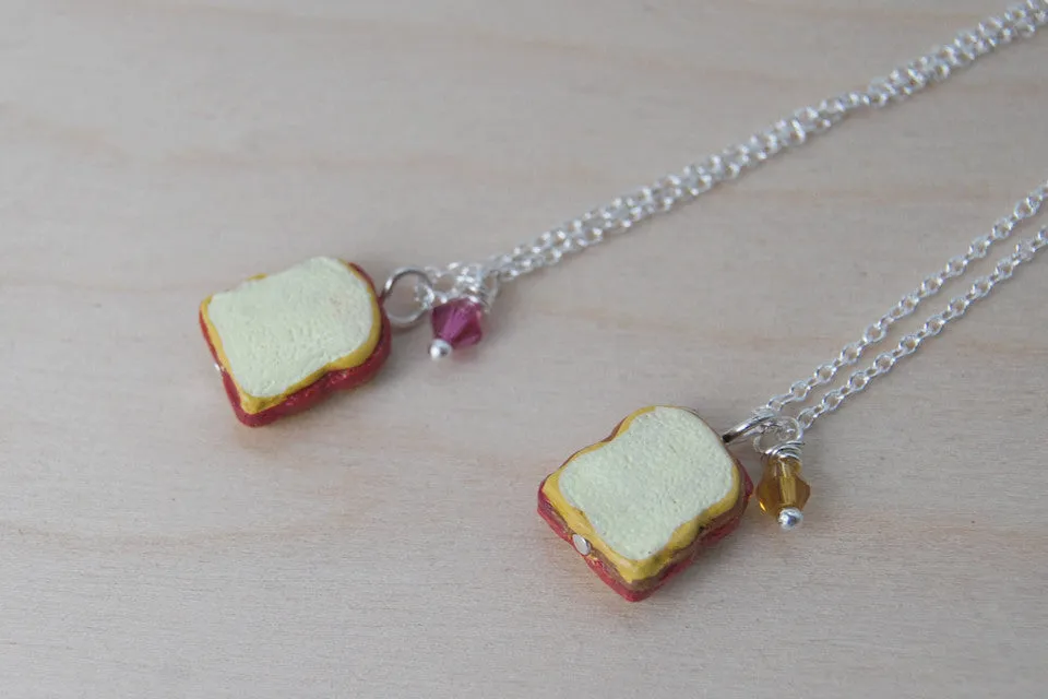 Peanut Butter and Jelly BFF Necklaces -TWO Necklaces-