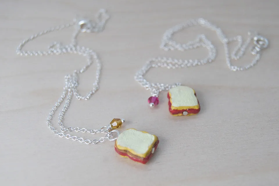 Peanut Butter and Jelly BFF Necklaces -TWO Necklaces-