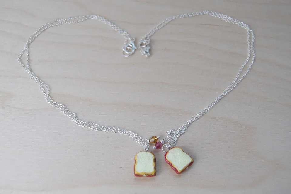 Peanut Butter and Jelly BFF Necklaces -TWO Necklaces-