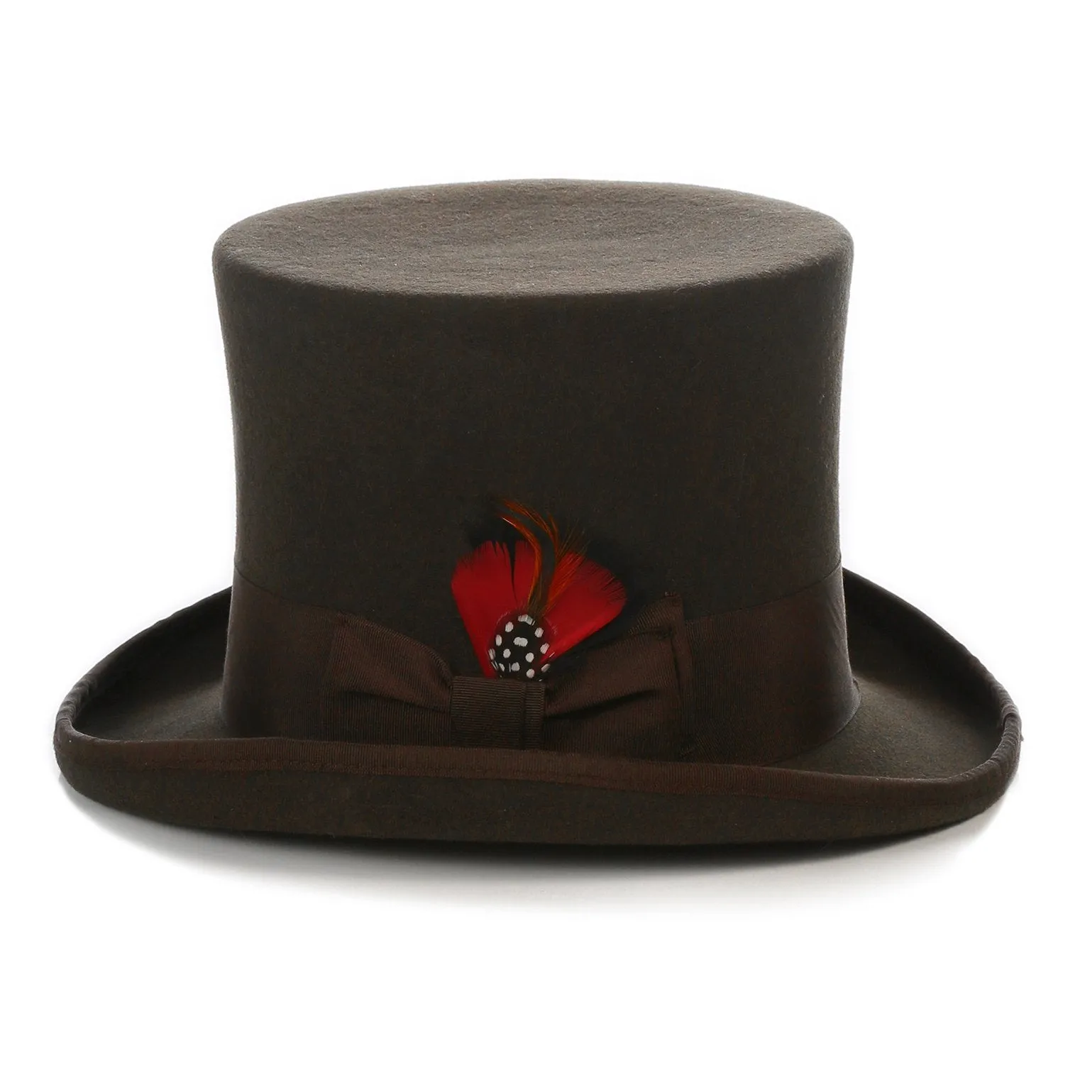 Premium Wool Brown Victorian Classic Vintage Top Hat
