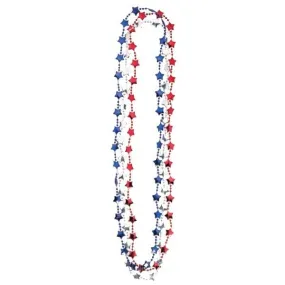 Red, White and Blue Stars 33in Necklaces