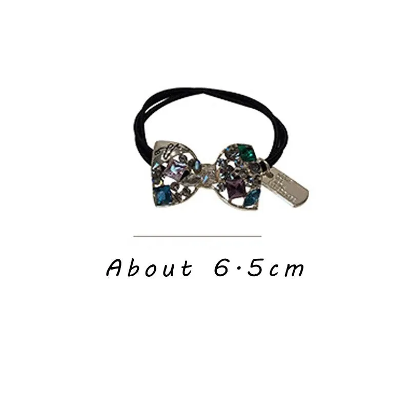 Shimmering Multicolor Rhinestone Bejeweled Elastic Hair Ties