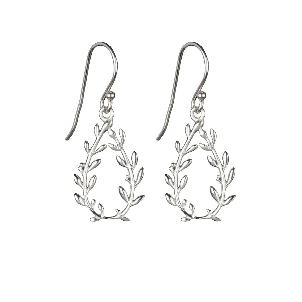 Silver Olive Branch Earrings