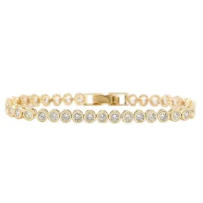 Sparkling Round Cut Zircon Bejeweled Tennis Bracelets