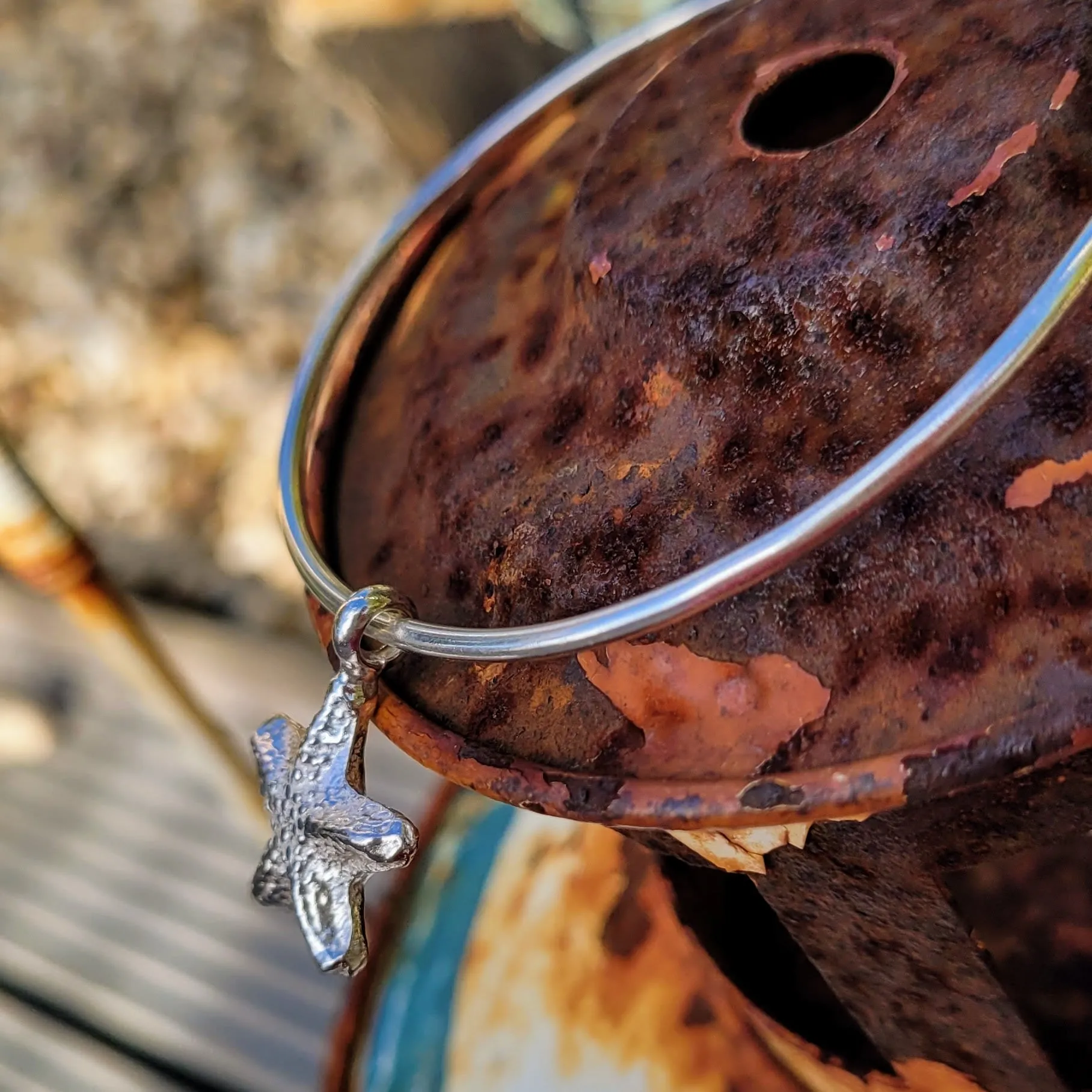 Starfish Charm Bangle