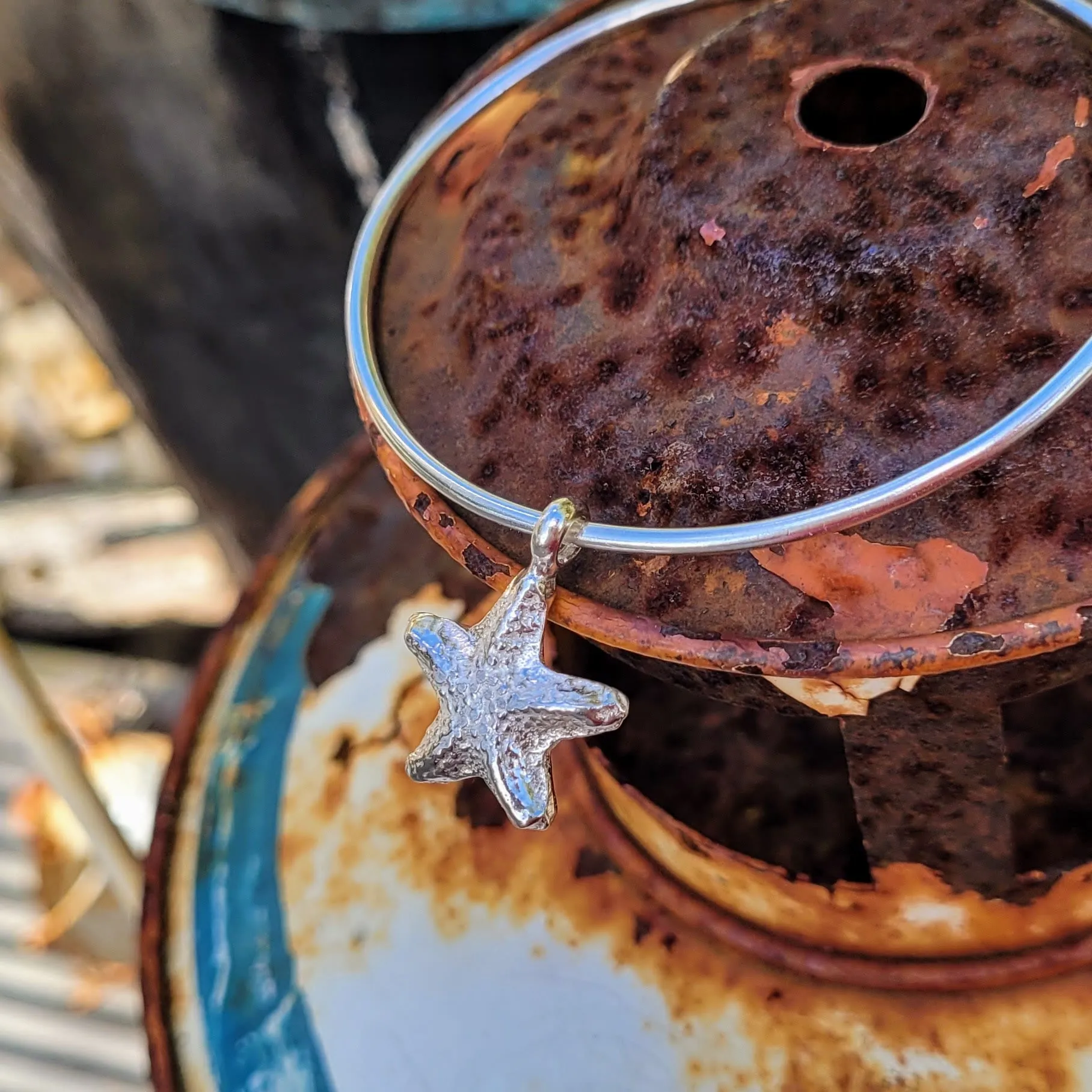 Starfish Charm Bangle