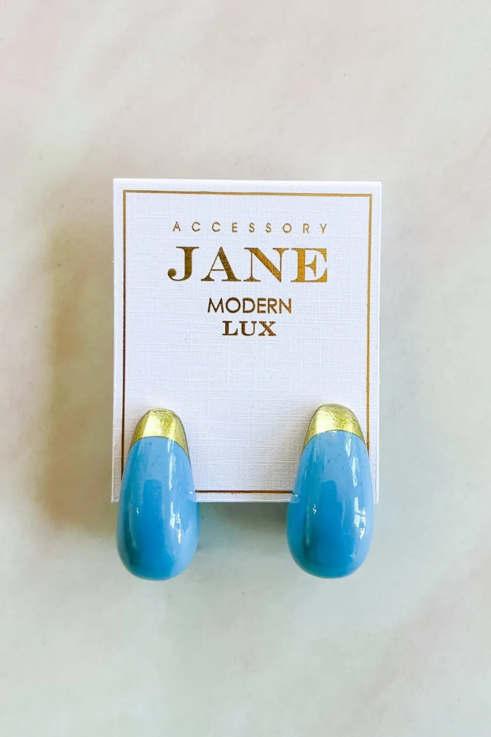 Teardrop Earrings - Peri Blue/Gold